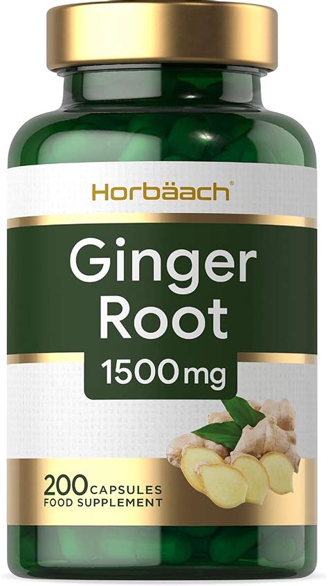 Ginger Root 1500mg 200 High Strength Powder Capsules Zingiber