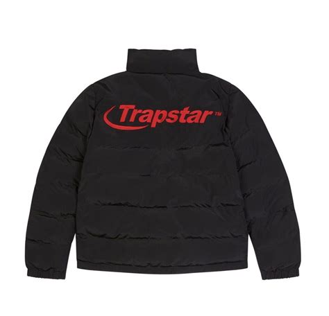Trapstar Hyperdrive Puffer Jacket Black And Red Topflightuk Ltd