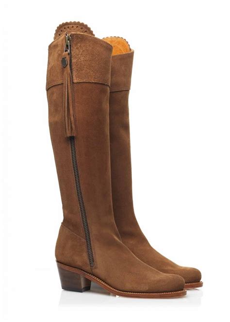 Fairfax And Favor Suede Regina Heeled Boots Rubber Sole Ladies From