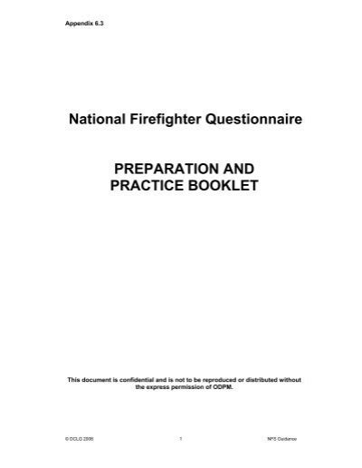 National Firefighter Questionnaire Preparation And Practice
