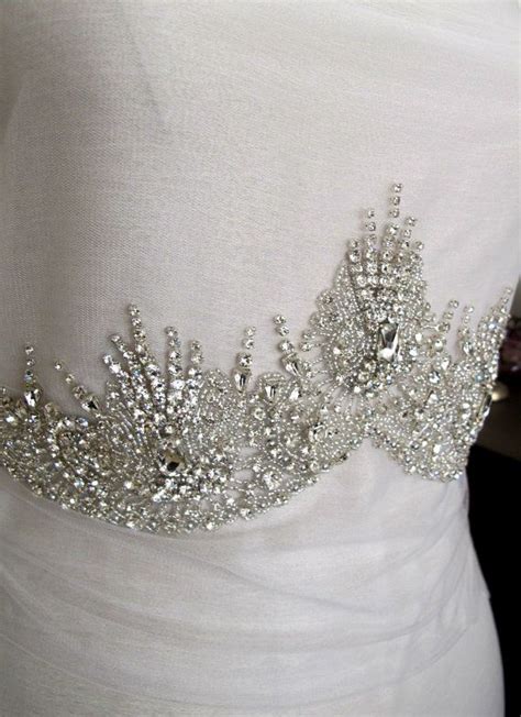 Rhinestone Crystal Beaded Sash Bridal Wedding Belt By Gebridal 95 00 Bead Work Bridal Belt