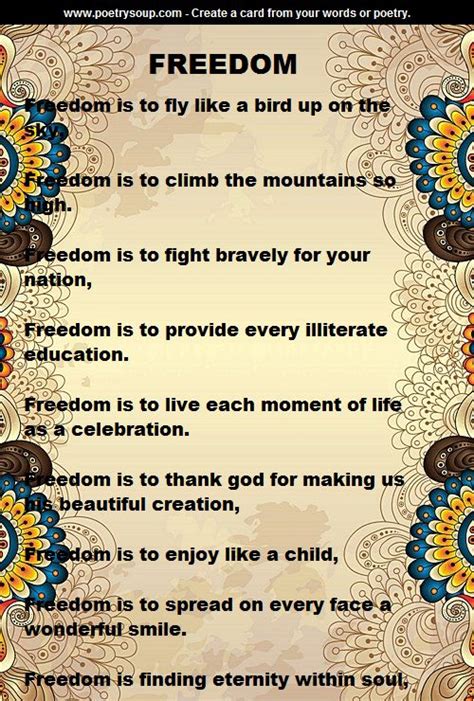 Freedom Poetry Art Freedom Poems Inspirational Lines Freedom Quotes
