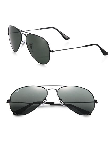 Lyst Ray Ban 58mm Polarized Aviator Sunglasses In Black For Men