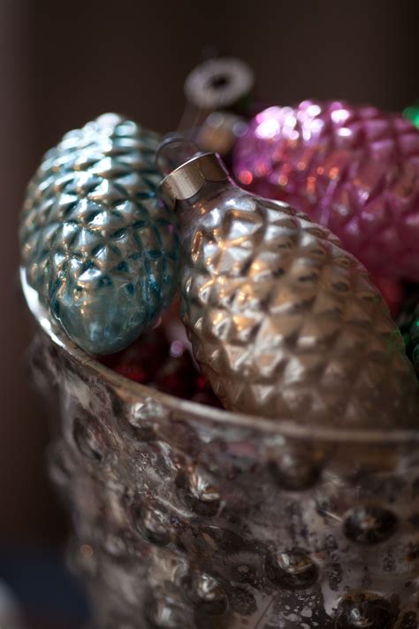 Vintage Mercury Glass Pine Cone Ornaments Photo Heather Ross