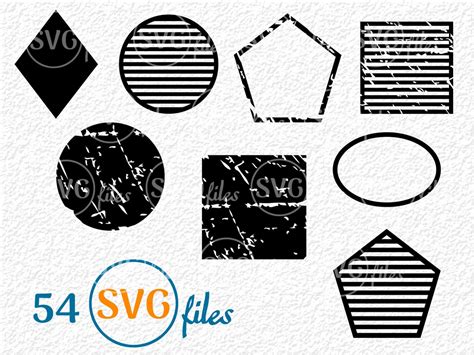 Shapes Svg Distressed Svg Shapes Silhouette Geometric Etsy