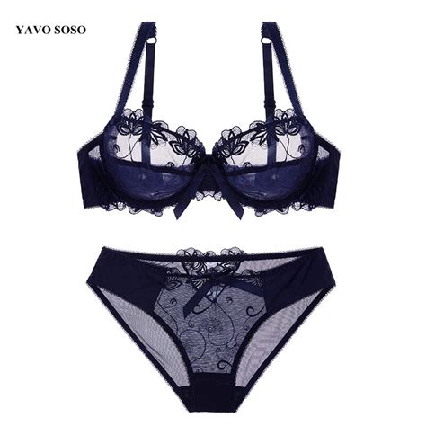 YAVO SOSO New Arrival Sexy Lace Lingeries Hollow Out Women Bras Sets Gather Thin Women S