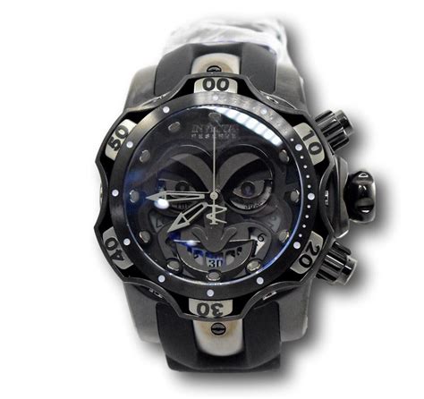 Invicta Dc Comics Joker Double Black Limited Edition Mens 52mm Watch