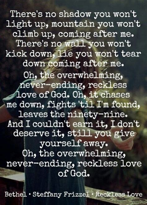 Lyrics Reckless Love By Steffany Frizzel Bethel Music Reckless