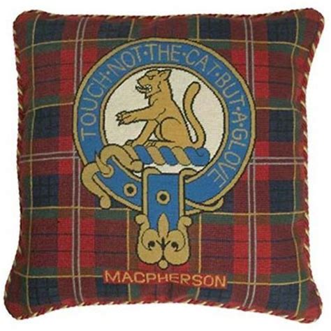Macfarlane Scottish Clan Needlepoint Pillow Tapestry Cushion Handmade