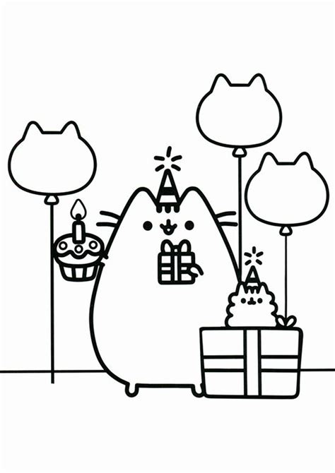 Printable Cute Pusheen Coloring Pages
