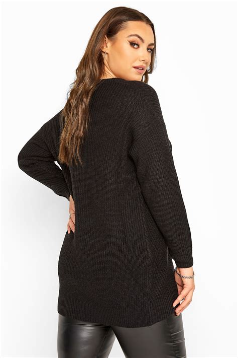 Black Chunky Knitted Jumper Yours Clothing