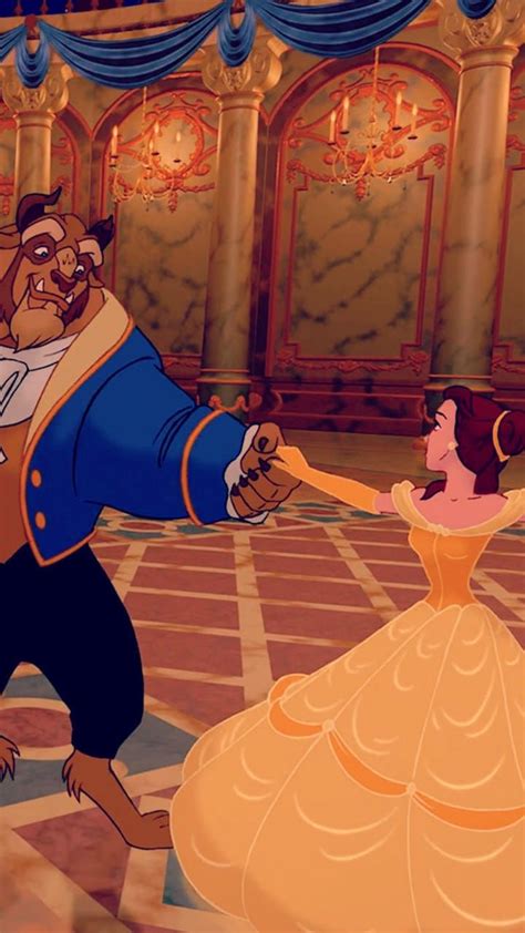 Beauty And The Beast Dancing In An Ornate Ballroom