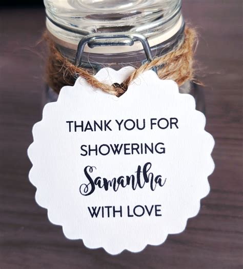 Custom Thank You For Showering With Love Tags For Favors And Ts My