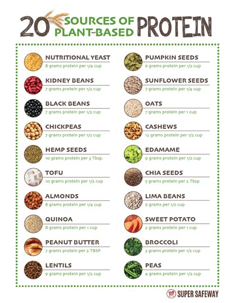 Printable Complete Protein Combinations Chart