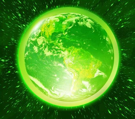 Illuminating Green Planet Earth Green Living Stock Illustration