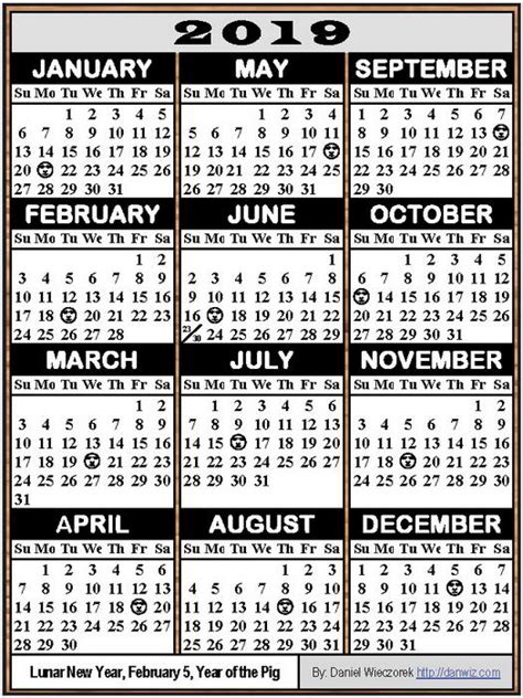 2019 Usa Calendars Pdf And Print Editions