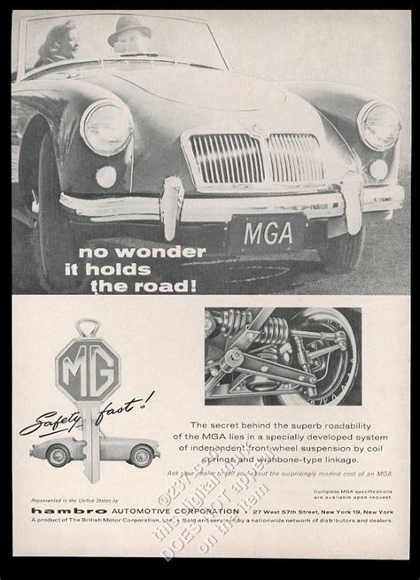 1958 Mg Mga Car Photo Suspension Art Vintage Print Adwall Decor