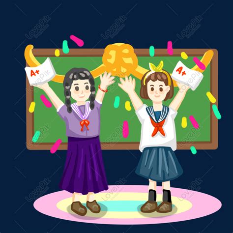 Learning Cartoons Hand Painted Excellent Students Png Free Download And