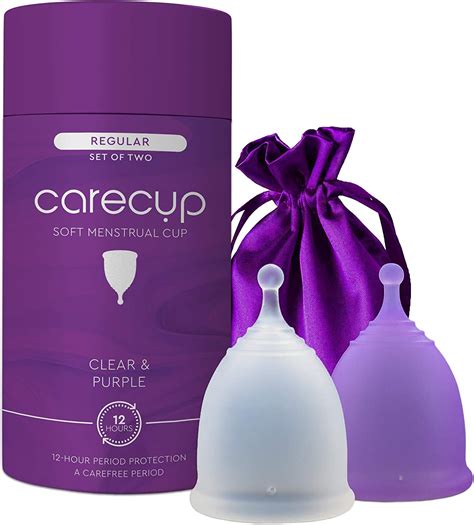 Buy Carecup Menstrual Cups Set Of 2 Reusable Period Cups Premium Design With Soft Flexible