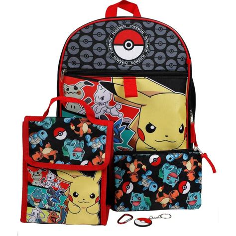 Pokemon Pokeball Characters Pikachu 5 Piece 16 Backpack Set In 2022 Pokemon Backpack School