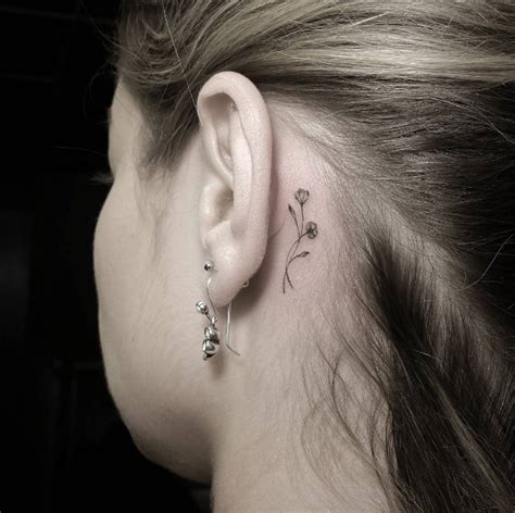 Pin By Anna Patterson On I N K Behind Ear Tattoos Neck Tattoo Flower Tattoo Ear