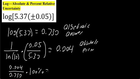 Outline, giving brief practical details, how you would conduct an accurate experiment to calculate the relative formula mass of the solid using this method. Log—Absolute & Percent Relative Uncertainty - YouTube