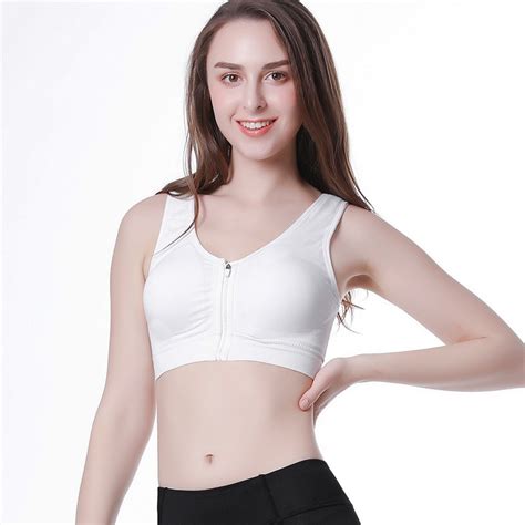 Sexy Front Zipper Bras For Women Fitness Wire Free Seamless Bra
