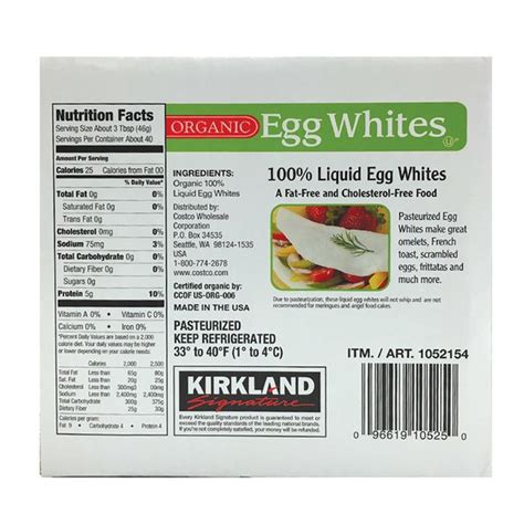 Kirkland Signature Organic Egg Whites 4 X 16 Oz 16 Oz From Costco