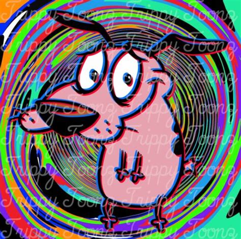 Courage The Cowardly Dog Cartoon Network Trippy 3d Digital Illustration