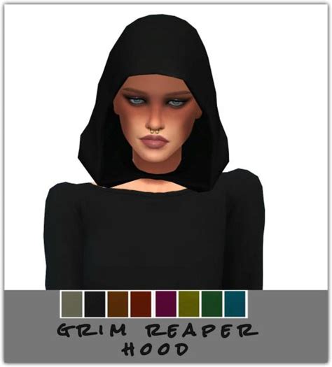 A Woman Wearing A Black Hood With The Words Grim Reaper Hod On It