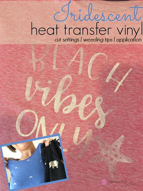Iridescent Heat Transfer Vinyl Silhouette Cameo Cut Settings Tips