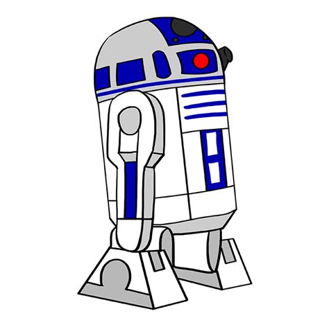 How To Draw R2 D2 From Star Wars Really Easy Drawing Tutorial