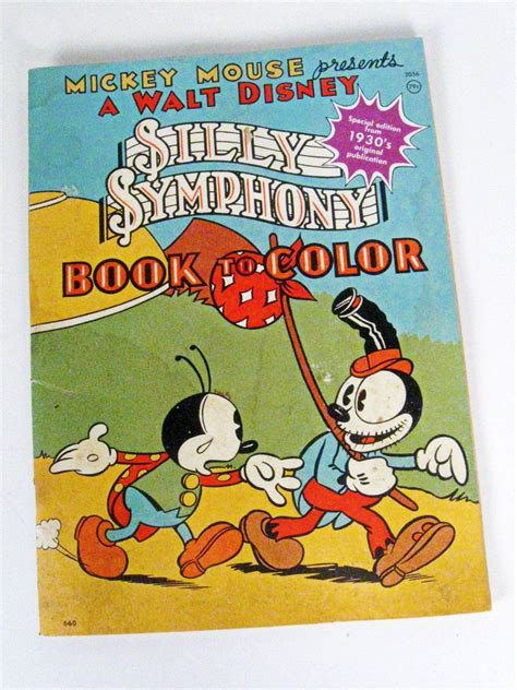 Vintage Walt Disney Silly Symphony Book To Color 1930s Vintage Disney