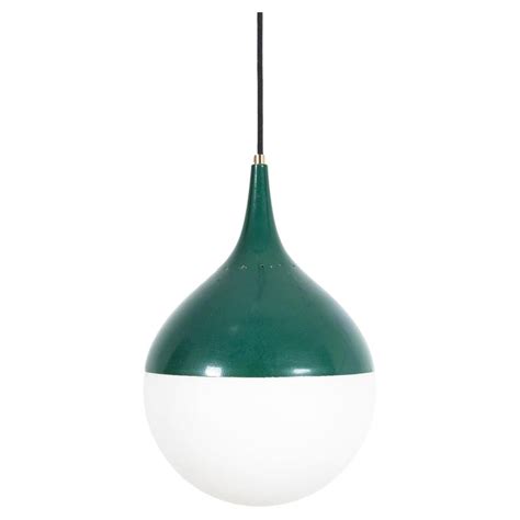 Stilnovo Green Ball Pendant Lamp Opal Glass Circa 1950 For Sale At 1stdibs