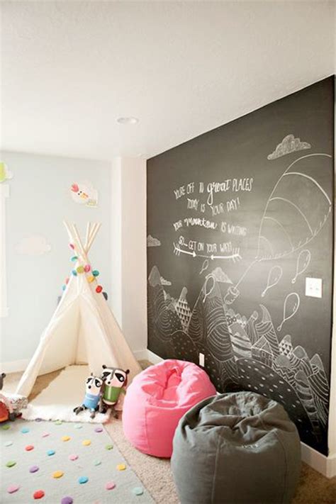 Kids Playroom With Wall Chalkboard Homemydesign