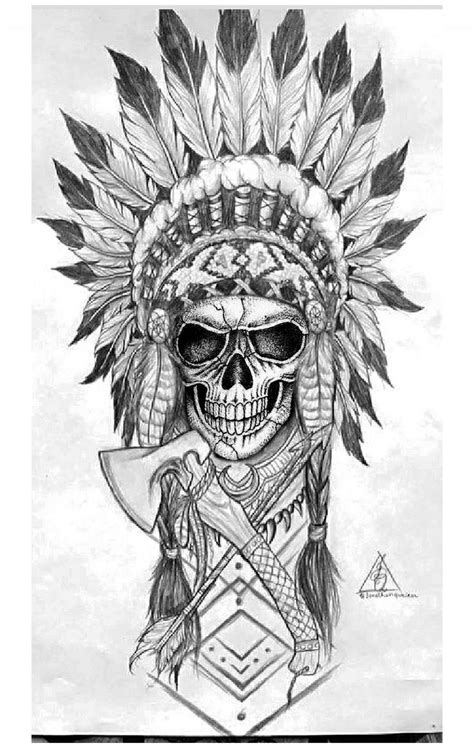 Indian Headdress Tattoo Indian Skull Tattoos Tatto Skull Skull