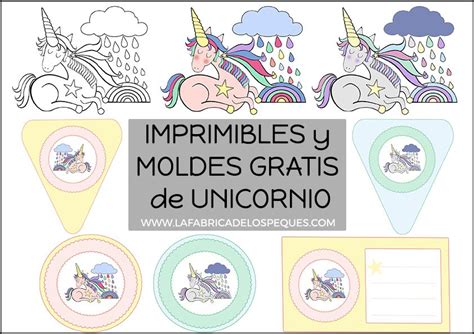¡hola Hoy He Diseñado Imprimibles Y Moldes Gratis De Unicornio Para