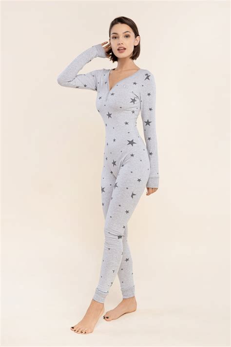 Pajama With Open Butt Flap Sexy Sleep Suit Grey Big Star Etsy Australia