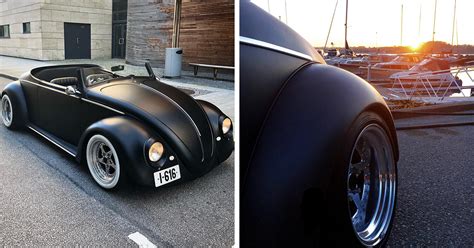 1961 Vw Beetle Gets Turned Into A Stylish Black Matte Roadster By