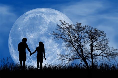 Romantic Night Full Moon Free Photo On Pixabay