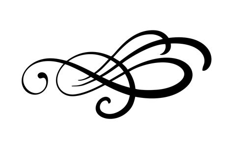 Vector Floral Calligraphy Element Flourish Divider For Page Decoration