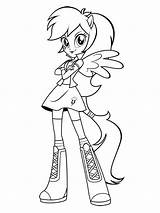 Coloring Pages Rainbow Dash Girls Equestria Rocks Year Old Template Coloringtop sketch template