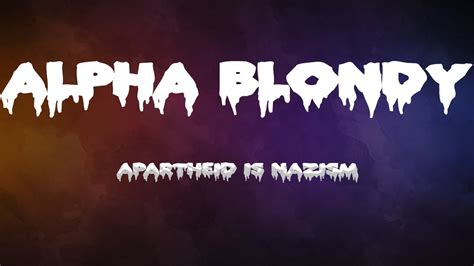 Alpha Blondy Apartheid Is Nazism Lyrics Video Youtube