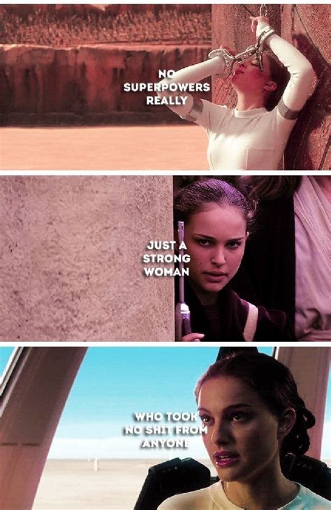 The Star Wars Movie Is Shown In Three Different Frames Including One With Her Hand On Her Head