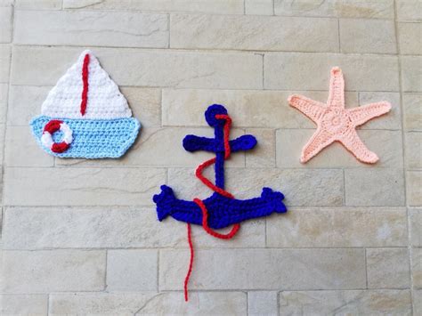 Crochet Sea Creature Pattern Crochet Sea Life Appliques Etsy