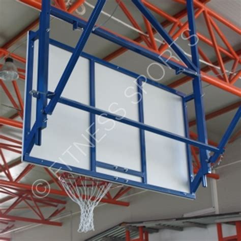 Electric Retracting Gymnasium Roof Mounted Folding Basketball Goal
