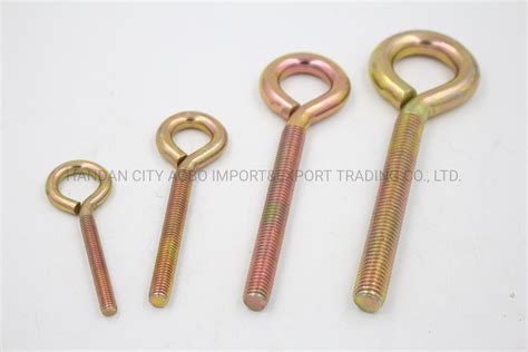 1 4 20 X 1 Turned Eye Bolts Wire Eye Bolt Yellow Zinc Plated Carbon