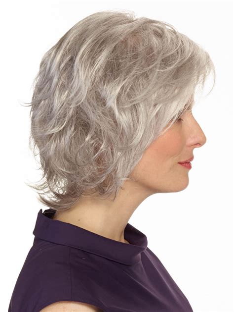 Chin Length White Hair Wigs For Older Ladies