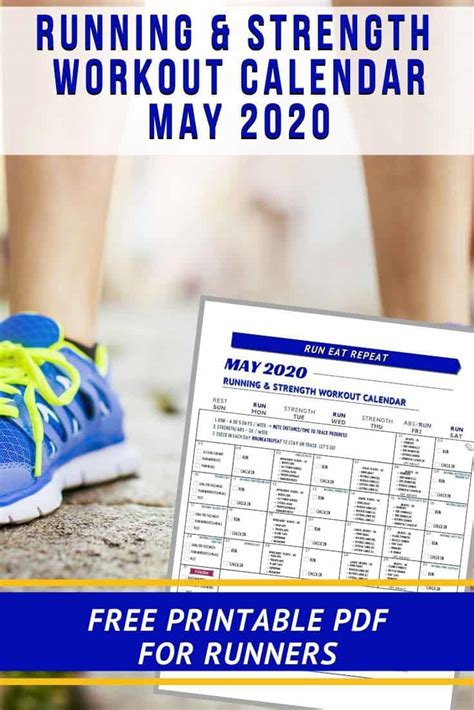 Running And Strength Workout Calendar May 2020 Run Eat Repeat