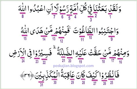Kadar harakat atau panjang mad asli adalah 2 harakat tidak kurang ataupun lebih. Hukum Tajwid Al-Quran Surat An-Nahl Ayat 36 Lengkap Dengan ...